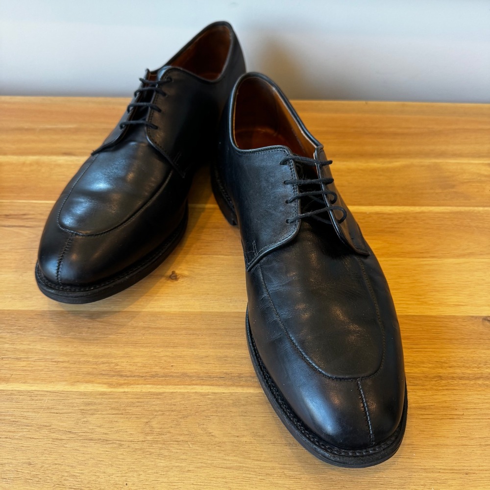 Allen Edmonds‎ Kennett Men 12 C Black Leather Moc Toe Blucher Dress Shoes